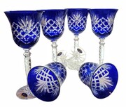 Kobaltowy kryształowe Rymery 280 ml Ananas 6 szt MaRika