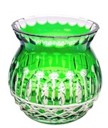 Szmaragdowy kryształowy wazon 16 cm Francuski MaRika