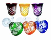 Kolorowe kryształowe kieliszki do wina 170ml Ananas 6 sztuk MaRika