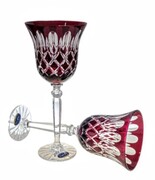 Kieliszki Kryształowe do Wina Rubinowe 280 ml Krata Oliwka - Zestaw 2 szt. MaRika