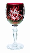 Rubinowe kryształowe kieliszki do likieru 60ml Młynek Oliwka 6 sztuk MaRika