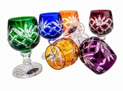 Kolorowe kieliszki kryształowe MaRika Ananas, 6 szt. 30 ml - elegancka dekoracja stołowa w mixie kolorów MaRika