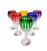 Kolorowe kryształowe kieliszki do likieru 60ml Linia 6 sztuk MaRika