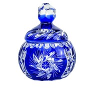 kobaltowa kryształowa cukiernica Młynek MaRika