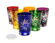 Kolorowe kryształowe szklanki do shotow 150ml Młynek Oliwka MaRika