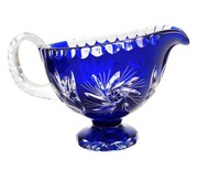 Kobaltowa Sosjerka Kryształowa z Wzorem Młynek Oliwka - Idealna na Sosy i Dipy MaRika