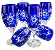 Kobaltowe kryształowe kieliszki do Piwa 500 ml Młynek Oliwka MaRika