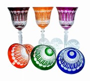 Kolorowe kryształowe Rymery 280 ml Francuskie 6 szt MaRika