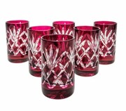 Rubinowy kryształowe kieliszki do wódki 30ml Ananas 6 sztuk MaRika
