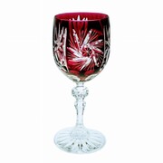 Rubinowe kryształowe kieliszki do wina 170ml Młynek Oliwka 6 sztuk MaRika