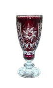 Rubinowy kryształowy wazon wąski 30 cm Młynek Oliwka MaRika