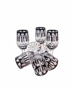 Czarne kryształowe kieliszki do wódki 25ml Francuskie 6 sztuk MaRika