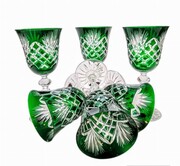 Szmaragdowe kryształowe kieliszki do wina 170 ml Ananas MaRika
