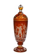 Bursztynowy grawerowany puchar Myśliwski MaRika