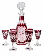 Rubinowy kryształowy zestaw do Wódki MaRika
