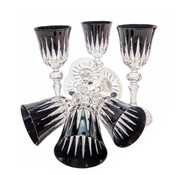 Czarne kryształowe kieliszki do Likieru 60 ml Linia MaRika