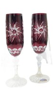 Rubinowe kryształowe kieliszki do szampana 170ml Młynek Oliwka 2 szt MaRika