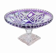Ametystowa kryształowa patera na owoce 28 cm MaRika
