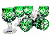 Szmaragdowe kryształowe kieliszki do wódki 40 ml Ananas 6 sztuk MaRika
