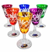 Kolorowe kryształowe kieliszki do wódki 30 ml Ananas 6 sztuk MaRika