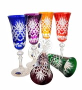 Kolorowe kryształowe kieliszki do szampana 150ml Ananas 6 sztuk MaRika