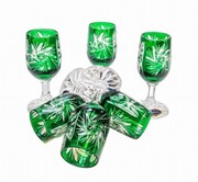 Szmaragdowe kryształowe kieliszki do wódki 25ml MaRika