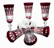 Rubinowe kryształowe kieliszki do szampana 150ml Paris 6 sztuk MaRika