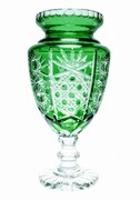 Szmaragdowy kryształowy wazon na stopie 25 cm MaRika