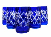 Kobaltowy kryształowe kieliszki do wódki 30ml Ananas 6 sztuk MaRika