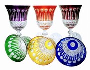 Kolorowe kryształowe kieliszki do wina 280ml Francuskie 6 szt MaRika