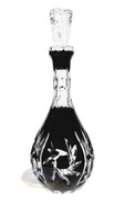 Czarna kryształowa karafka na wino 700 ml Młynek Oliwka MaRika