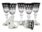 Czarne kryształowe kieliszki do Likieru 60 ml French MaRika