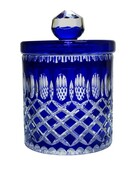 Kobaltowa kryształowa Bomboniera Krata Oliwka MaRika