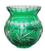 Szmaragdowy kryształowy wazon 16 cm Młynek Oliwka MaRika