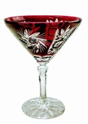 Rubinowe kryształowe kieliszki do Martini Młynek Oliwka 6 szt MaRika