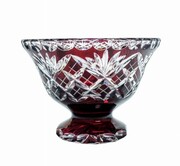 Rubinowa kryształowa misa na owoce 16 cm Ananas MaRika