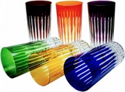 Kolorowe kryształowe szklanki do wody i drinków 320ml Linia 6 sztuk MaRika