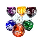 Kolorowe kryształowe kieliszki do Likieru 60 ml Młynek Oliwka MaRika