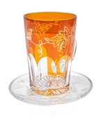 Kryształowa bursztynowa filiżanka 100ml Grawer MaRika