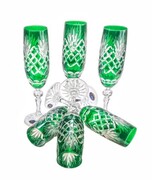 szmaragdowe kryształowe kieliszki do szampana 150 ml Ananas MaRika