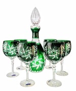 Szmaragdowy kryształowy zestaw do Wina Młynek Oliwka MaRika