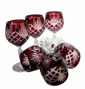 Rubinowe kryształowe kieliszki do wina 280ml Ananas 6 sztuk MaRika