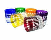 Kolorowe kryształowe szklanki do whisky 350ml Paris 6 sztuk MaRika