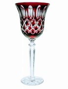 Rubinowe kryształowe Rymery 280ml Krata Oliwka 6 sztuk MaRika