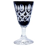 Czarne kryształowe kieliszki do wódki 30 ml Krata Oliwka 6 sztuk MaRika