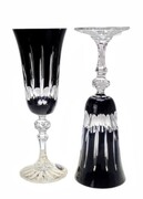 Czarne kryształowe kieliszki do szampana 150 ml Linia 2 szt MaRika