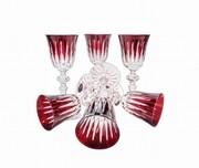 Rubinowe kryształowe kieliszki do Likieru 60 ml Linia MaRika