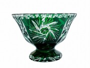 Szmaragdowa kryształowa misa na owoce 16 cm Młynek Oliwka MaRika