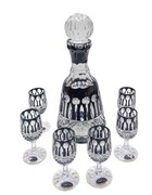 Czarny kryształowy zestaw Kieliszków z Karafką Francuski 6+1 MaRika