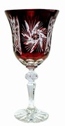 Rubinowe kryształowe kieliszki do wina 280ml Młynek Oliwka 6 szt MaRika